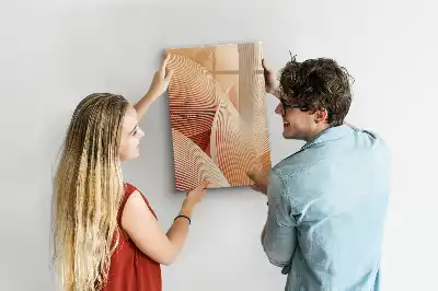 Magnettafel beschreibbar mit abstraktem Wellenmuster