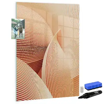 Magnettafel beschreibbar mit abstraktem Wellenmuster
