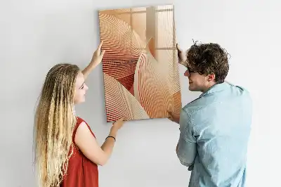 Magnettafel beschreibbar mit abstraktem Wellenmuster