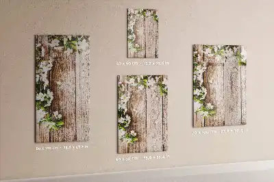 Magnettafel beschreibbar mit Motiv Blumen auf Holzbrettern