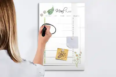 Speiseplan als Magnettafel zum Schreiben