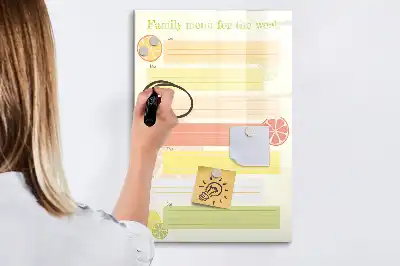 Menüplaner beschreibbare Magnettafel