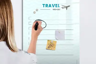Reiseplaner als beschreibbare Magnettafel