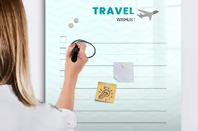 Reiseplaner als beschreibbare Magnettafel