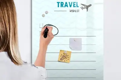 Reiseplaner als beschreibbare Magnettafel