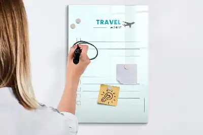 Reiseplaner als beschreibbare Magnettafel
