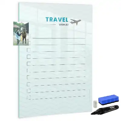 Reiseplaner als beschreibbare Magnettafel