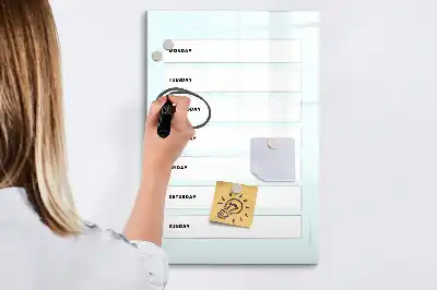 Wochenplaner beschreibbare Magnettafel
