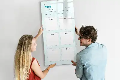 Magnettafel als Zielplaner zum Schreiben