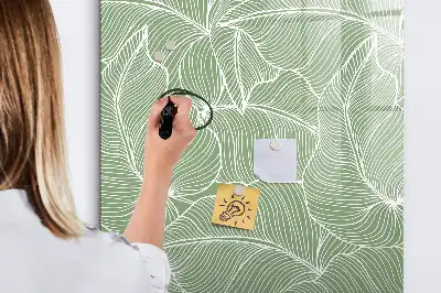 Magnettafel beschreibbar mit großem Blattmuster