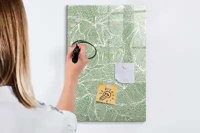 Magnettafel beschreibbar mit großem Blattmuster