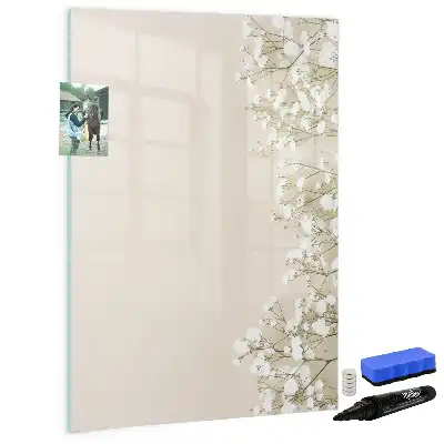 Magnettafel zum Beschreiben Motiv Zarte Blumen