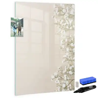 Magnettafel zum Beschreiben Motiv Zarte Blumen