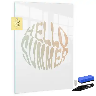 Magnettafel beschreibbar mit Motiv Text Hallo Sommer