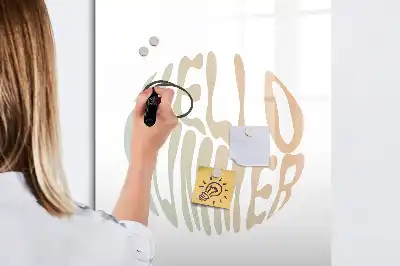 Magnettafel beschreibbar mit Motiv Text Hallo Sommer