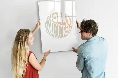 Magnettafel beschreibbar mit Motiv Text Hallo Sommer