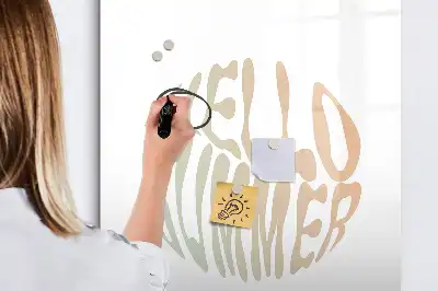 Magnettafel beschreibbar mit Motiv Text Hallo Sommer