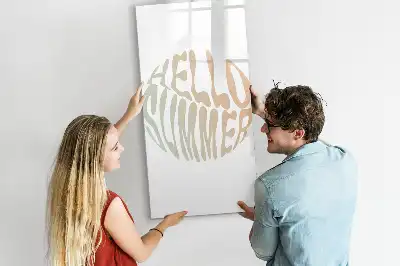 Magnettafel beschreibbar mit Motiv Text Hallo Sommer