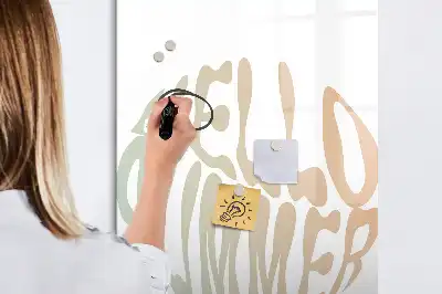Magnettafel beschreibbar mit Motiv Text Hallo Sommer