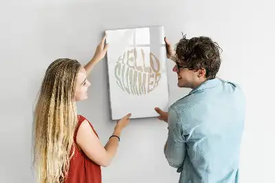 Magnettafel beschreibbar mit Motiv Text Hallo Sommer