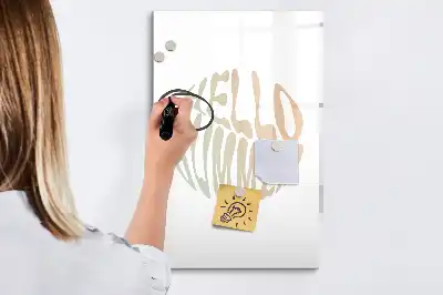 Magnettafel beschreibbar mit Motiv Text Hallo Sommer