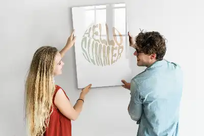 Magnettafel beschreibbar mit Motiv Text Hallo Sommer