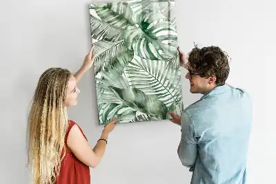 Magnettafel beschreibbar mit Aquarell-Blätter-Motiv
