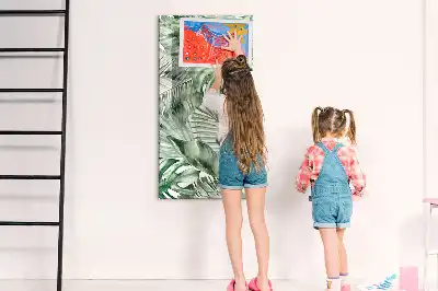 Magnettafel beschreibbar mit Aquarell-Blätter-Motiv