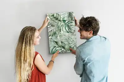 Magnettafel beschreibbar mit Aquarell-Blätter-Motiv