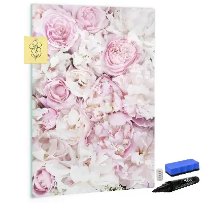 Magnettafel zum Beschreiben mit Rosen-Motiv