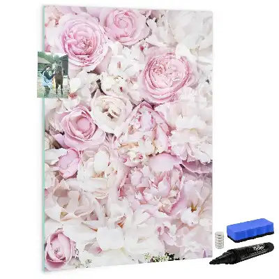 Magnettafel zum Beschreiben mit Rosen-Motiv