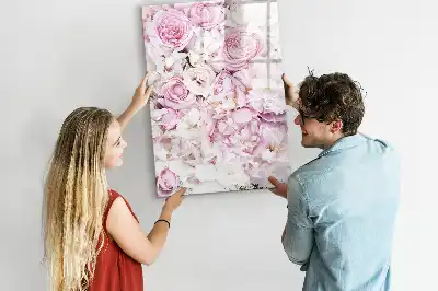 Magnettafel zum Beschreiben mit Rosen-Motiv