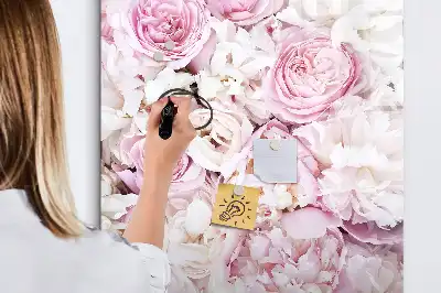 Magnettafel zum Beschreiben mit Rosen-Motiv