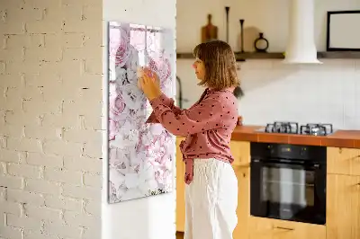 Magnettafel zum Beschreiben mit Rosen-Motiv