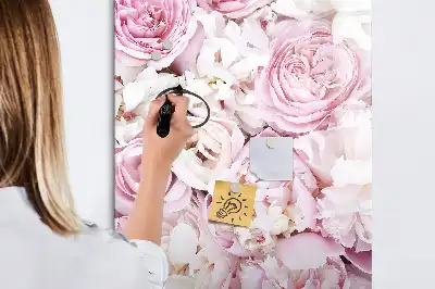 Magnettafel zum Beschreiben mit Rosen-Motiv