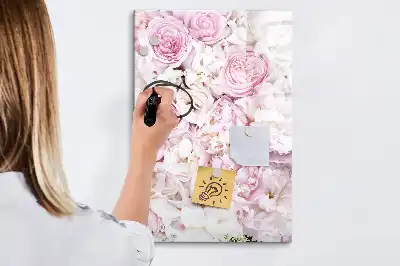 Magnettafel zum Beschreiben mit Rosen-Motiv