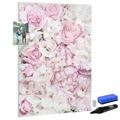Magnettafel zum Beschreiben mit Rosen-Motiv