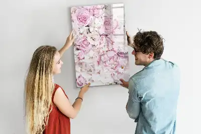 Magnettafel zum Beschreiben mit Rosen-Motiv