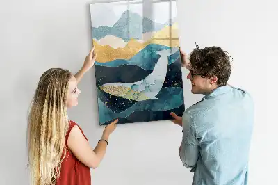 Magnettafel beschreibbar im Design Marmor-Wal