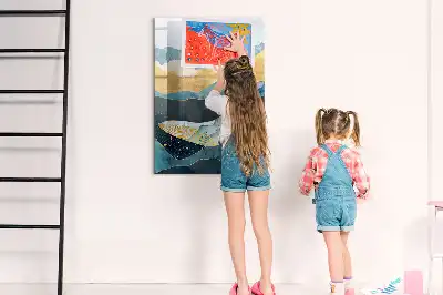 Magnettafel beschreibbar im Design Marmor-Wal
