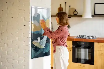 Magnettafel beschreibbar im Design Marmor-Wal