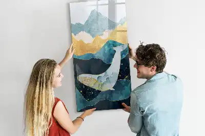 Magnettafel beschreibbar im Design Marmor-Wal
