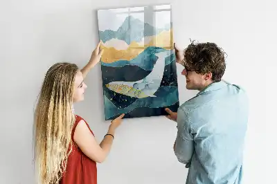 Magnettafel beschreibbar im Design Marmor-Wal