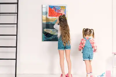Magnettafel beschreibbar im Design Marmor-Wal
