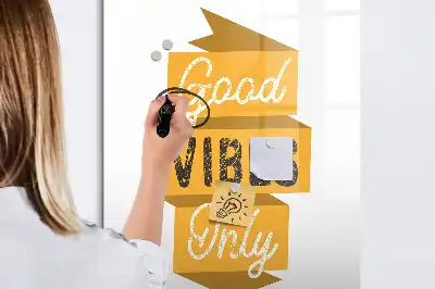 Magnettafel beschreibbar mit Motiv Nur gute Schwingungen