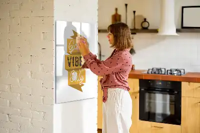 Magnettafel beschreibbar mit Motiv Nur gute Schwingungen