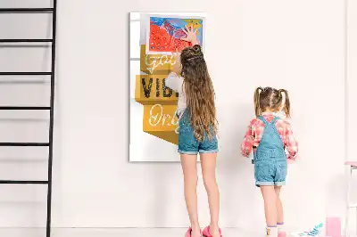 Magnettafel beschreibbar mit Motiv Nur gute Schwingungen