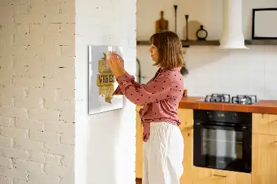 Magnettafel beschreibbar mit Motiv Nur gute Schwingungen