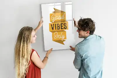 Magnettafel beschreibbar mit Motiv Nur gute Schwingungen