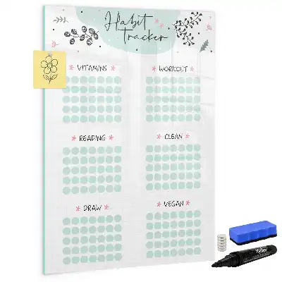 Gewohnheiten-Tracker als beschreibbare Magnettafel